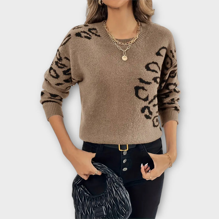 Sabrin - Casual Sweater with Leopard Design