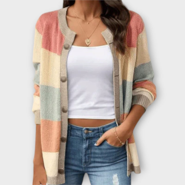 Lottie - Striped Knit Cardigan