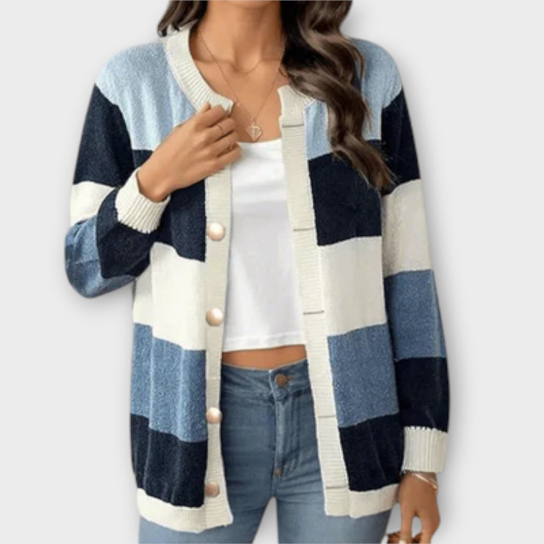 Lottie - Striped Knit Cardigan