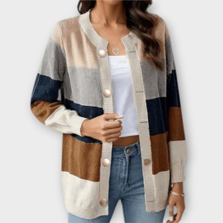 Lottie - Striped Knit Cardigan