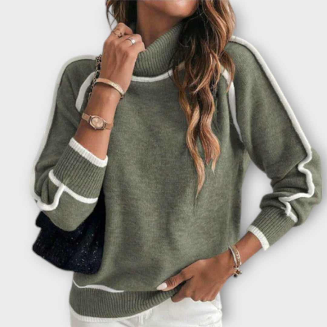 Cristina - Olive Green Knit Sweater