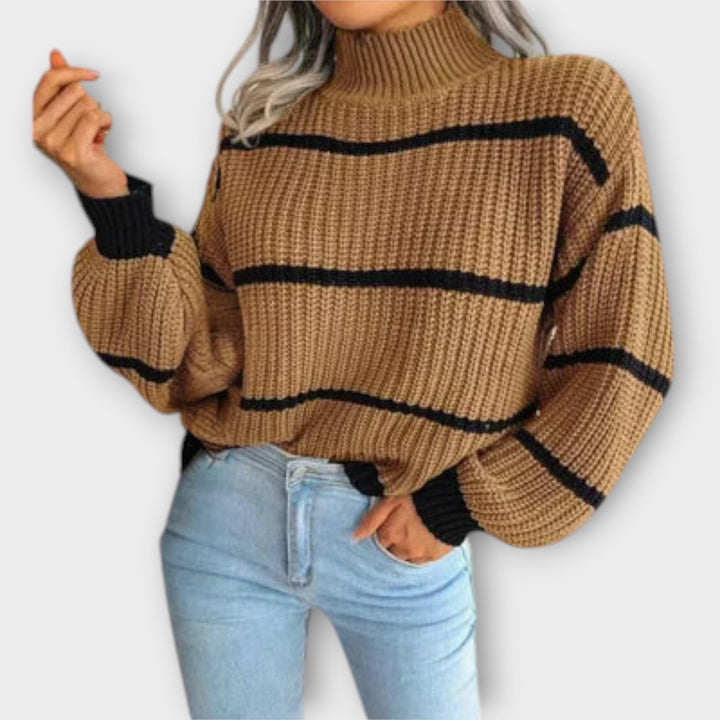 Charlotte - Striped Turtleneck Sweater