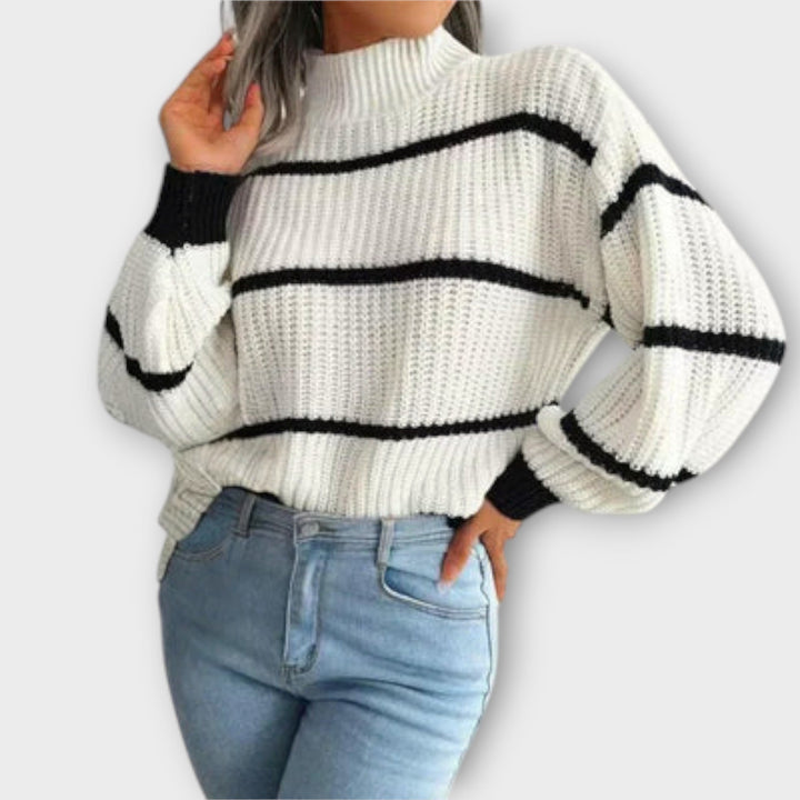 Charlotte - Striped Turtleneck Sweater