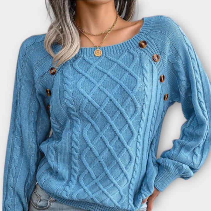 Amelia - Knit Sweater with Buttons