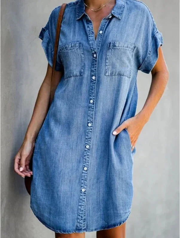 Amelia | Women's Denim Shirt Dress Casual