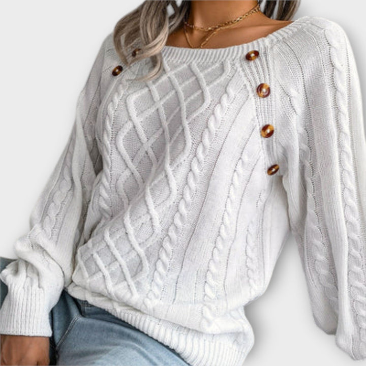 Amelia - Knit Sweater with Buttons