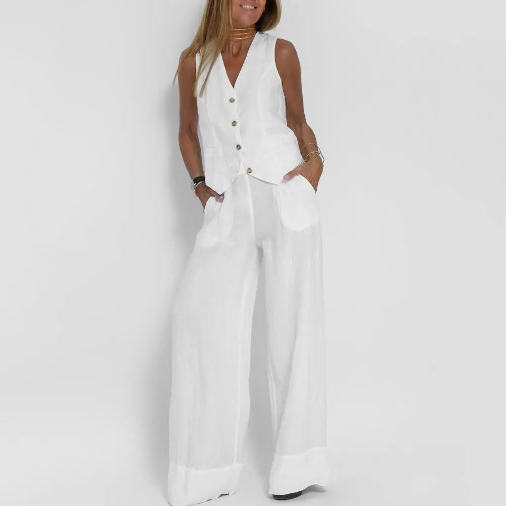 Elise | Vest & Wide-Leg Trouser Effortless Set