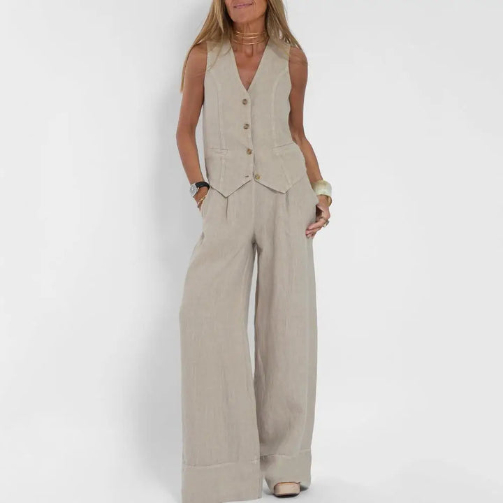 Elise | Vest & Wide-Leg Trouser Effortless Set