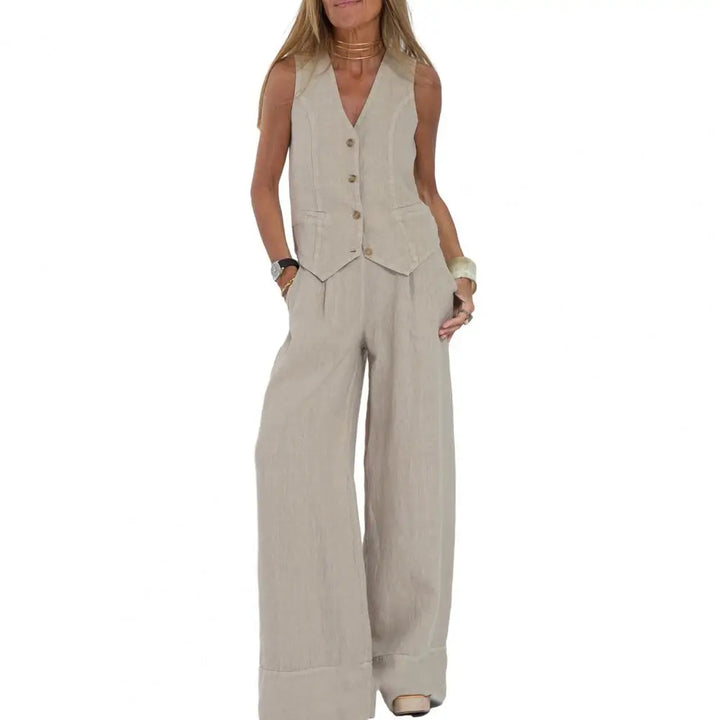 Elise | Vest & Wide-Leg Trouser Effortless Set