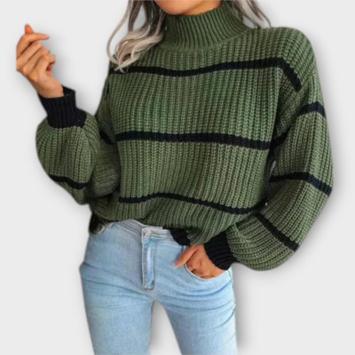 Charlotte - Striped Turtleneck Sweater