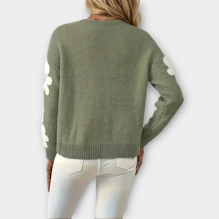 The Silky - Soft Knit Sweater with Floral Design